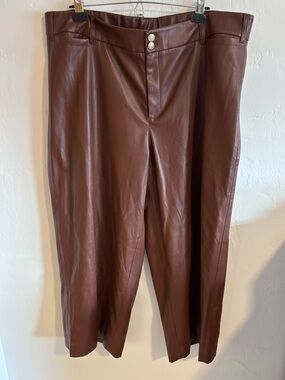 Chico's Brown Faux Leather Pants - 3.5 / 18